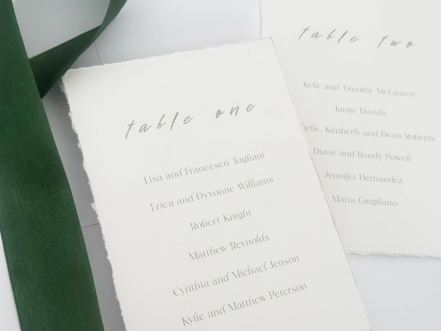 Minimalist Wedding Table Cards, 5x7 Personalized Seating Cards
