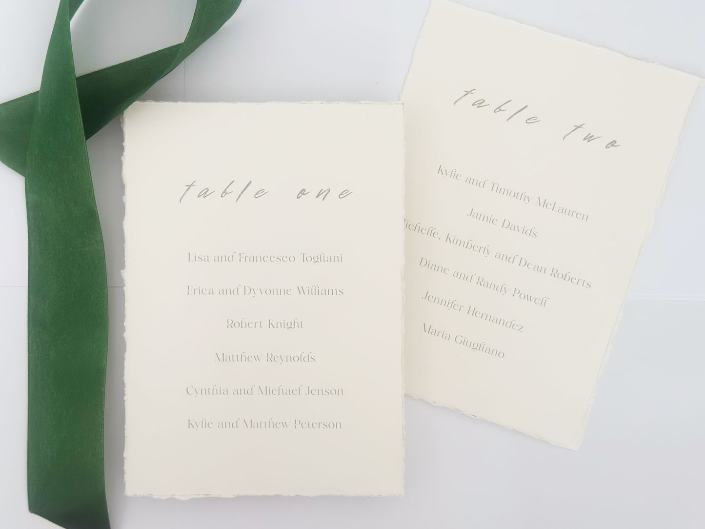 Minimalist Wedding Table Cards, 5x7 Personalized Seating Cards