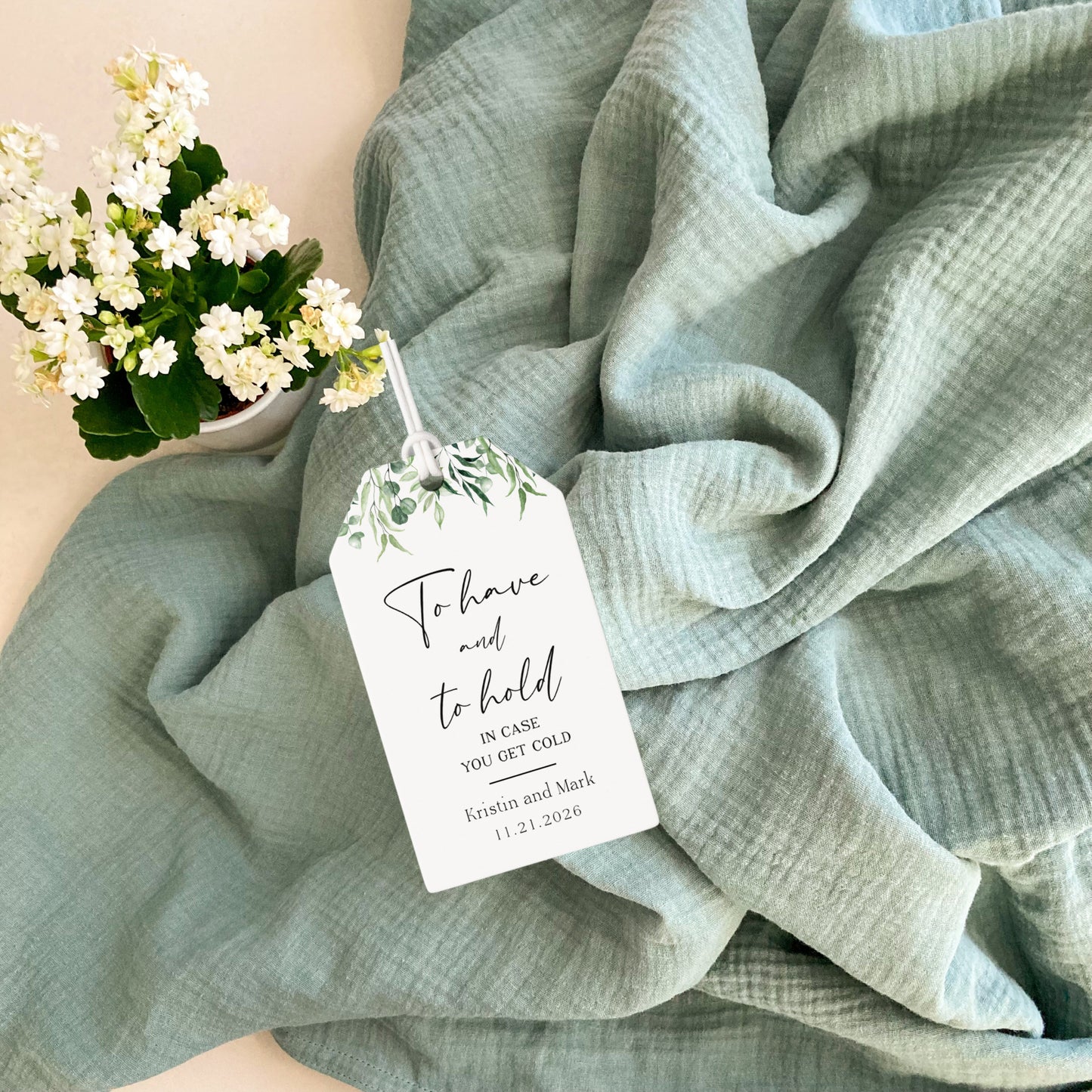 To Have and to Hold Pashmina Tags - Custom Shawl, Blanket Gift Tags