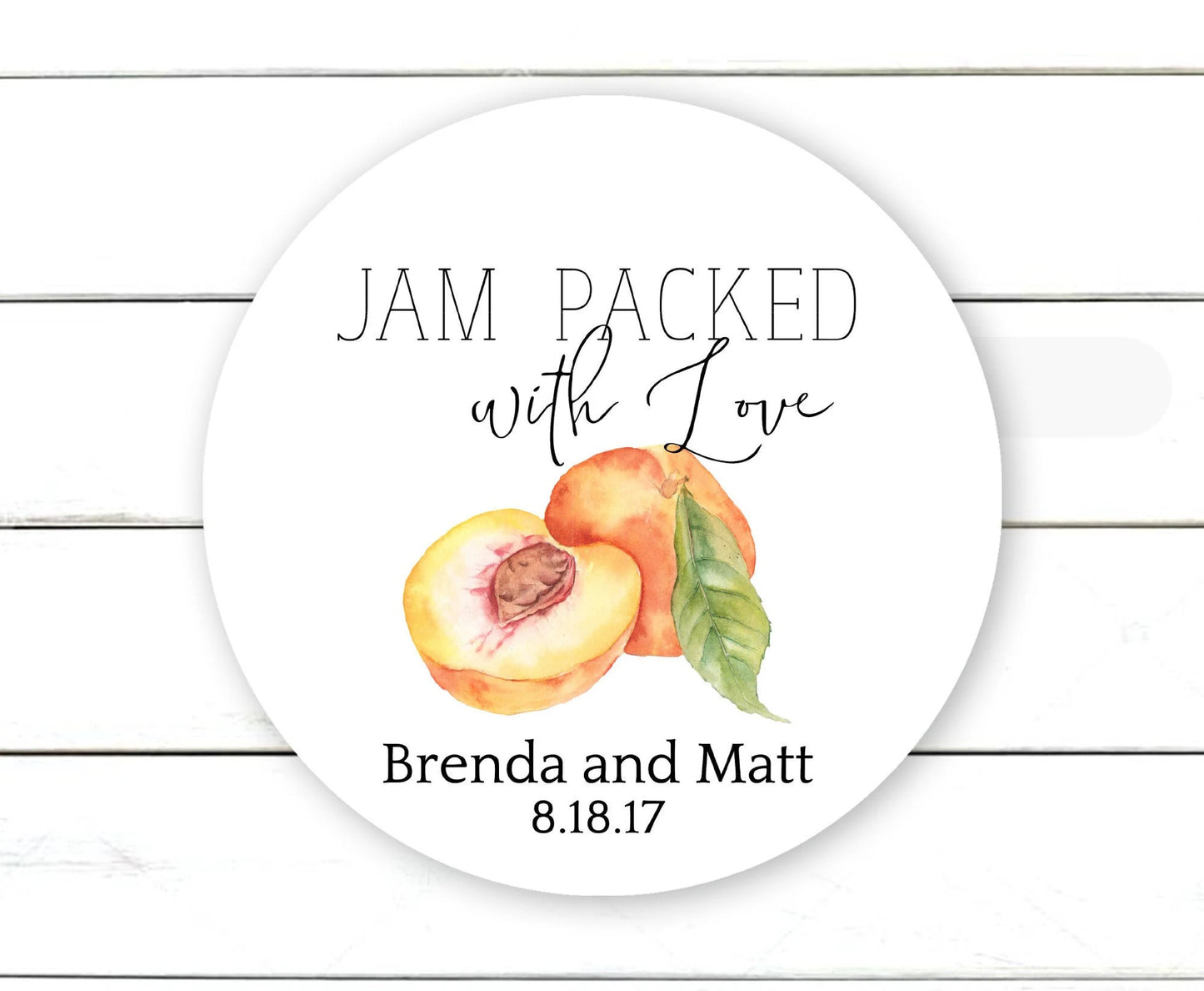 Jam Packed with Love Stickers, Strawberry, Peach, Jam Labels for Favors