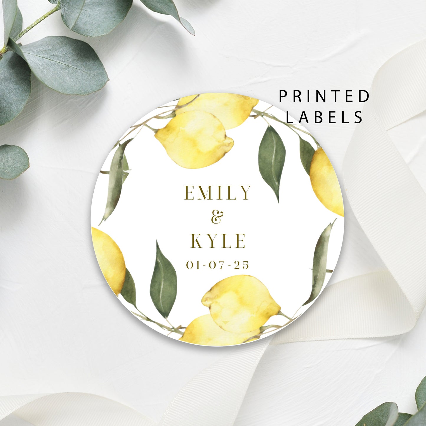 Limoncello label stickers, Wedding Thank You Stickers, Custom Printed Labels