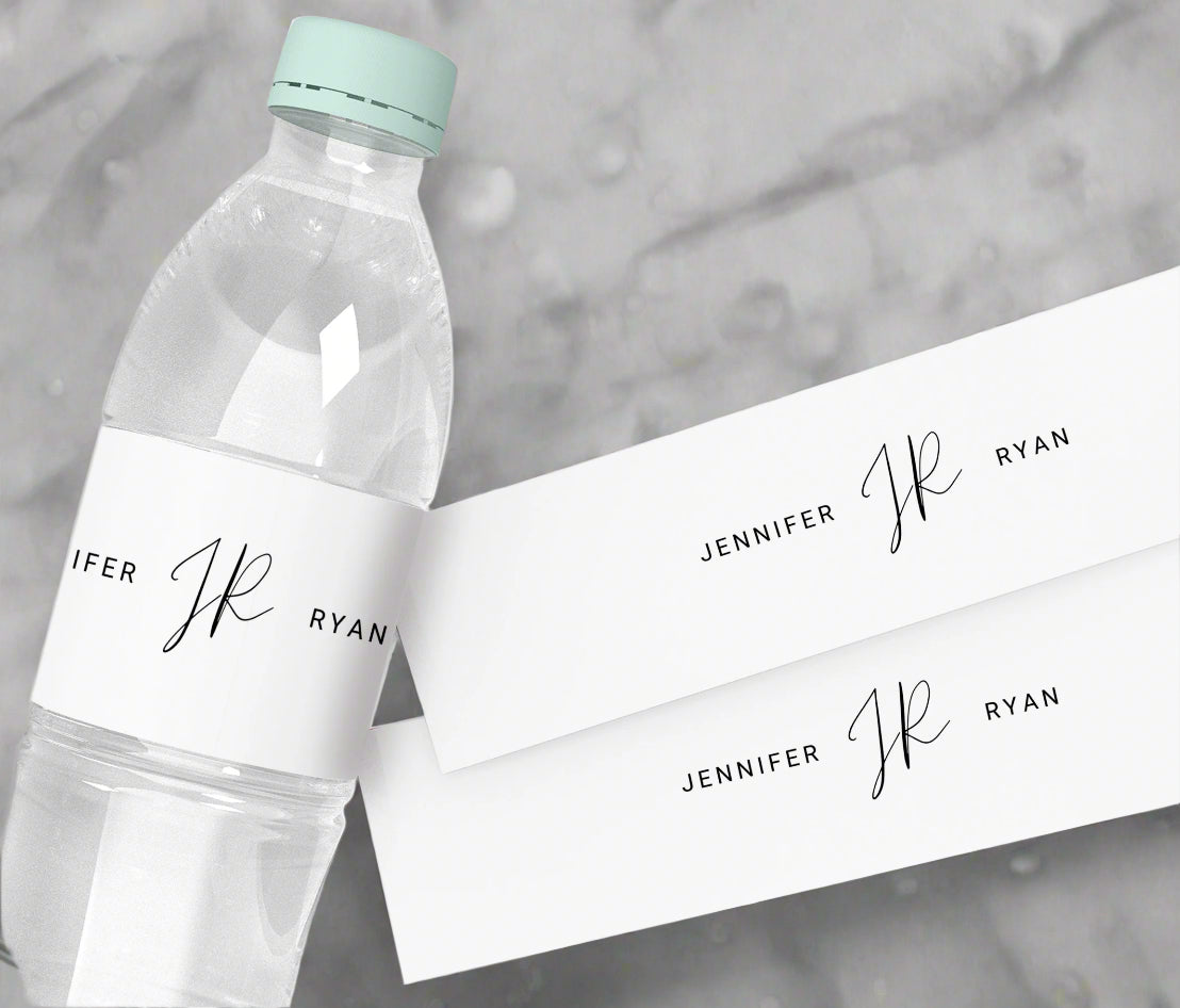 25 Personalized Water Bottle Labels, Wedding Party Water Bottle Stickers