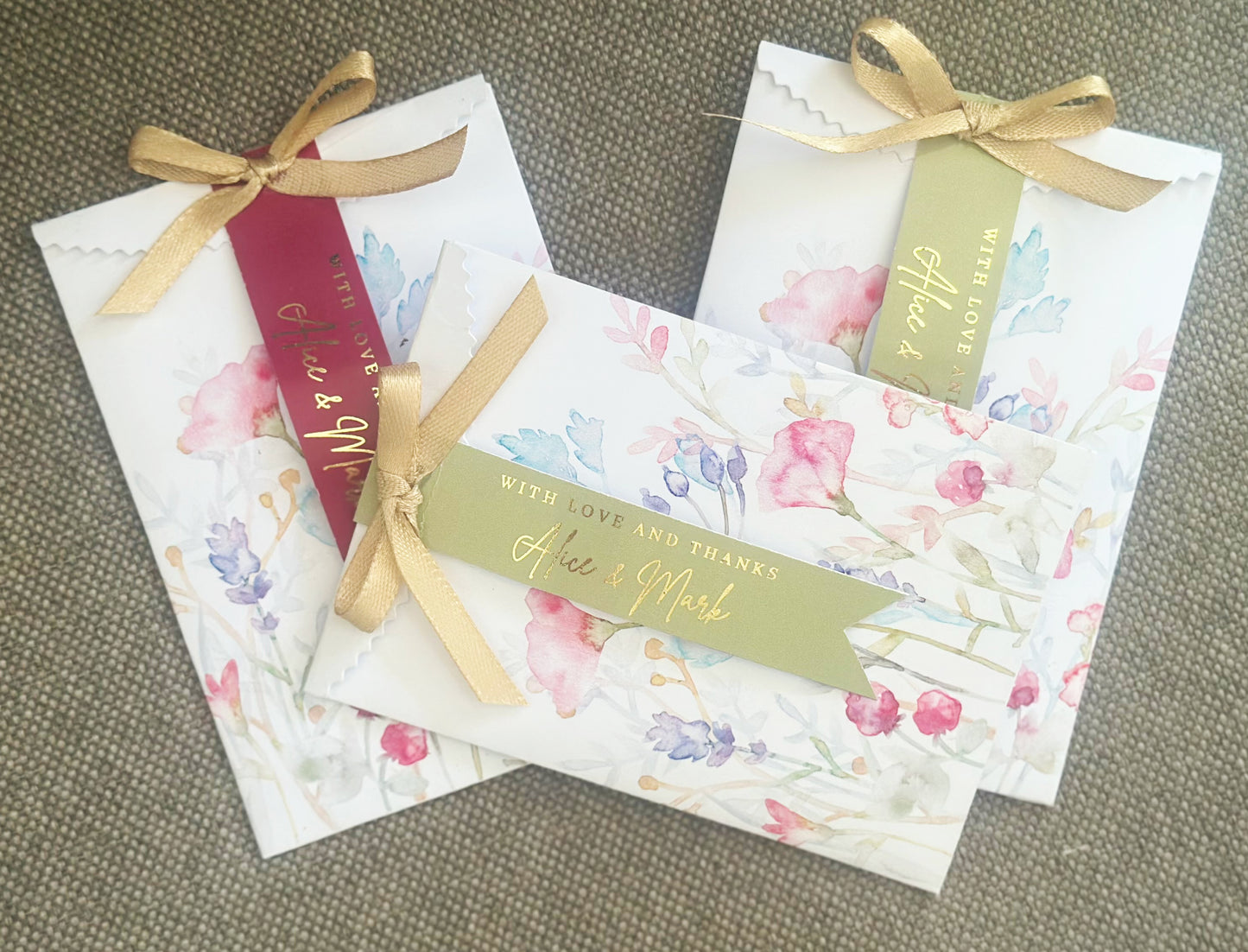 20 Prefilled Seed Packets Favors, Plantable Wildflower Seeds, Floral Seed Envelopes