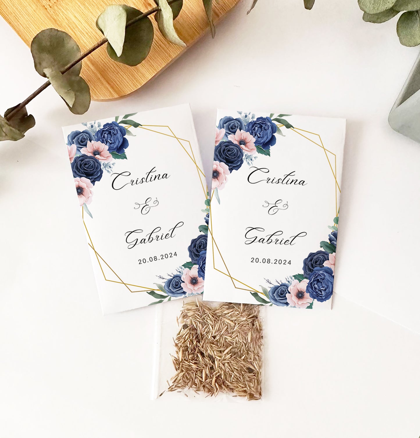 20 Let Love Grow Packets with Wildflower Seeds for Wedding Favors