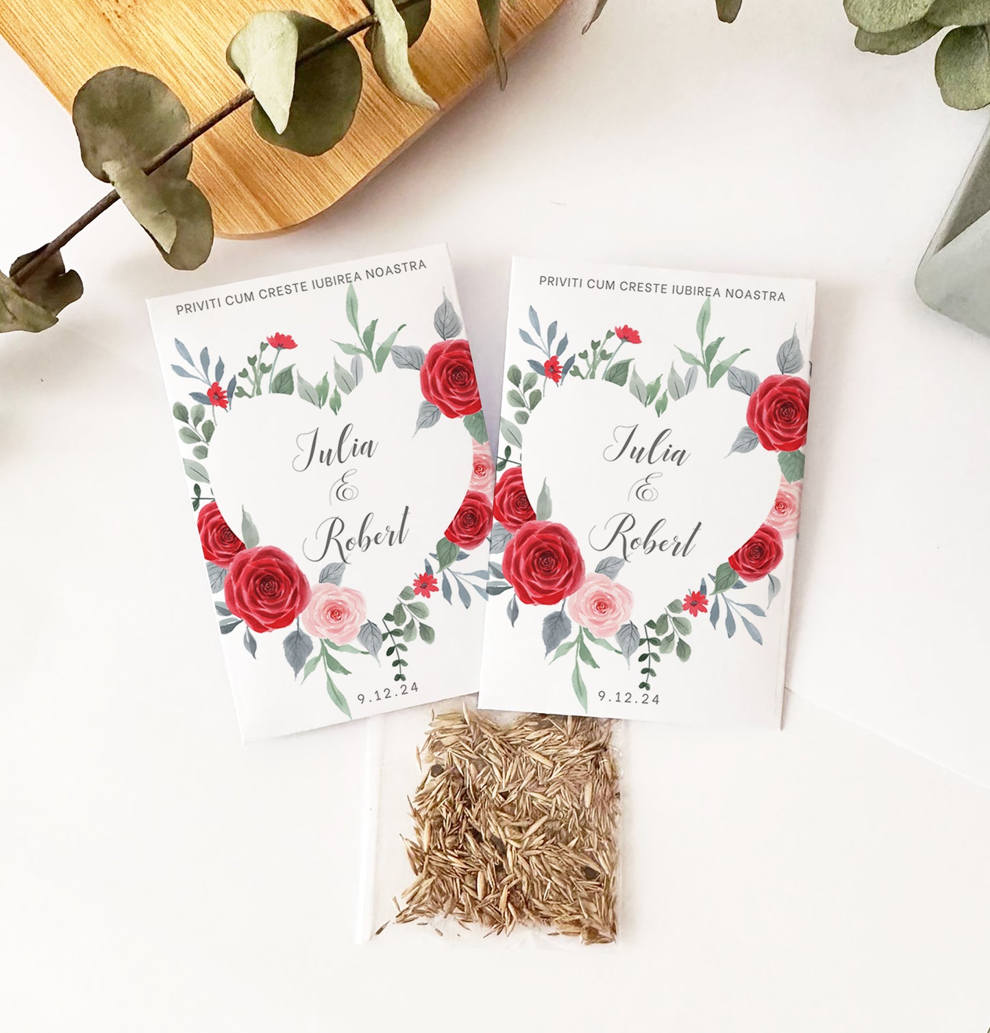 20 Let Love Grow Packets with Wildflower Seeds for Wedding Favors