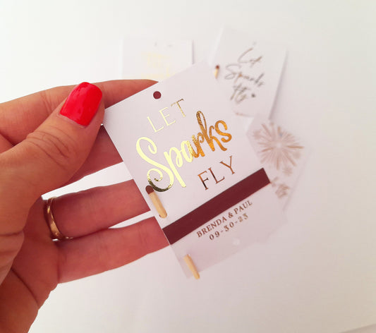 Sparklers Tags for Wedding Send Off, Gold Foil Sparkler Tags