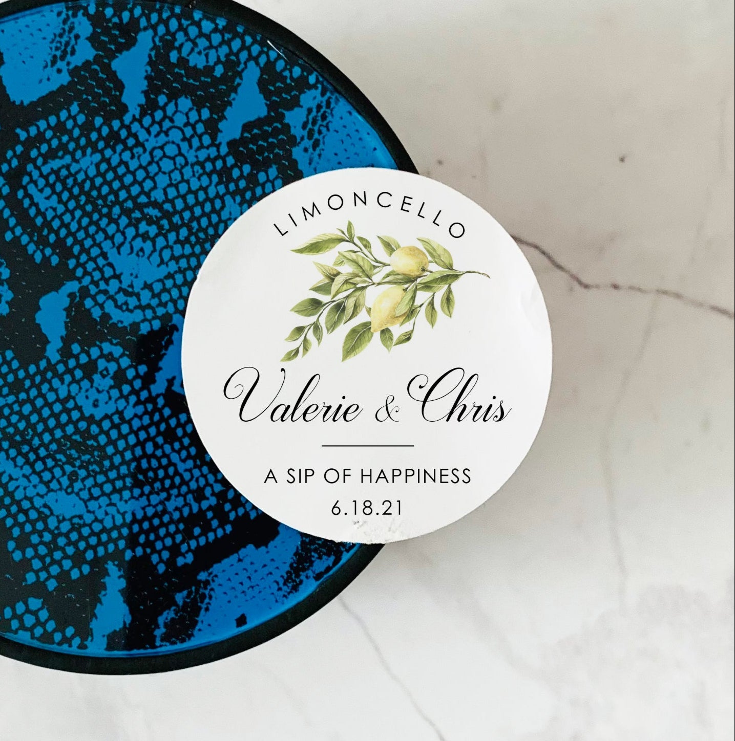 Limoncello label stickers, Wedding Thank You Stickers, Custom Printed Labels