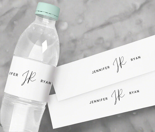 25 Personalized Water Bottle Labels, Wedding Party Water Bottle Stickers