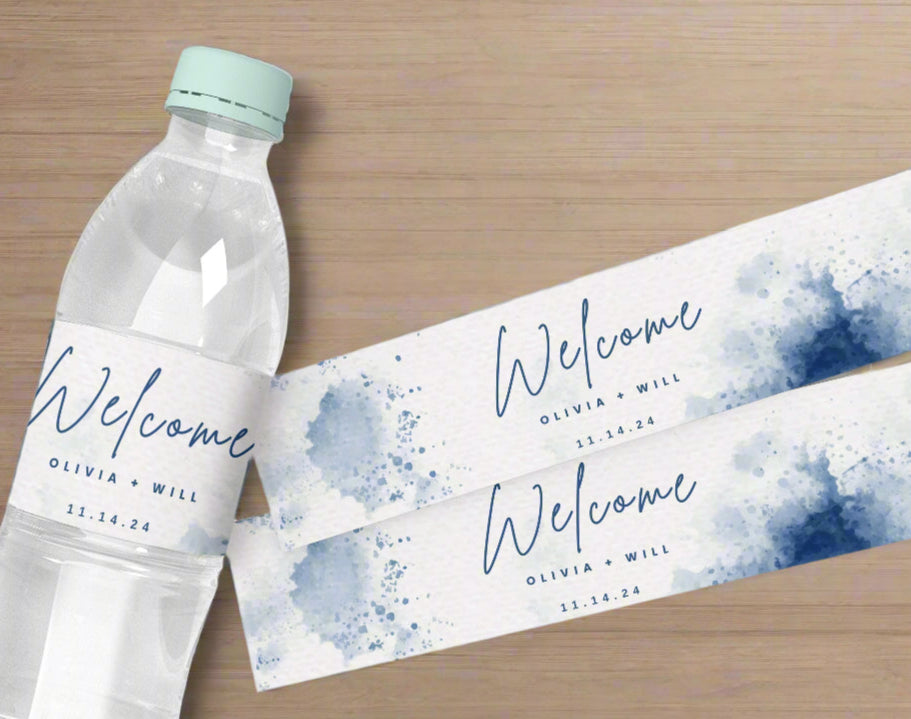 25 Personalized Water Bottle Labels, Wedding Party Water Bottle Stickers